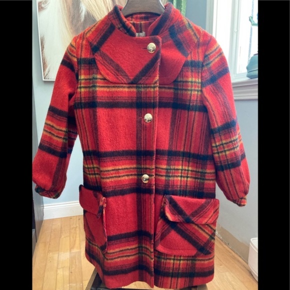 Vintage Plaid Wool Coat - Picture 1 of 2